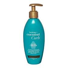 OGX Locking Coconut Curls Air Dry Cream, 6 Oz With Coconut Oil  Shea Butter