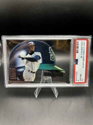 1997 Donruss Studio Hard Hats #3 Ken Griffey Jr. #/5000 Die Cut SP PSA 8 NM MINT