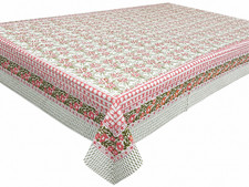 Indian Hand Block Print Tablecloth Kitchen Linen 100 Cotton Floral 150 220 cm