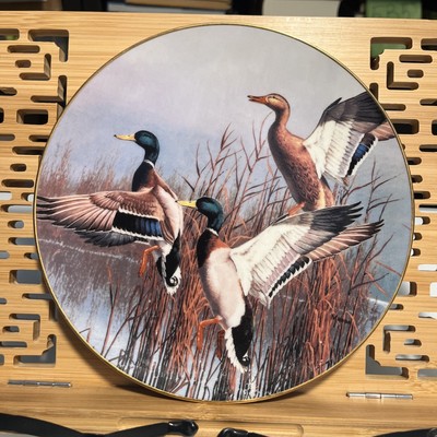 Hazy Ascent By David Maass 1988 Ducks Taking Flight Collection Plate
