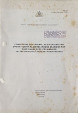 1978 PMG OPERATION & LICENSING CONDITIONS FOR SHIP-SHORE RADIOTELEPHONE STATIONS