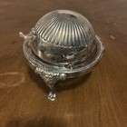 1883 FB Rogers Silver Co 273 Roll Top Caviar Butter Dish Server Lion Head Footed — photo 2