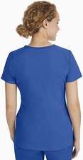 FIGS Women's Blue V-Neck Short Sleeve Scrub Top Size S Polyester Solid