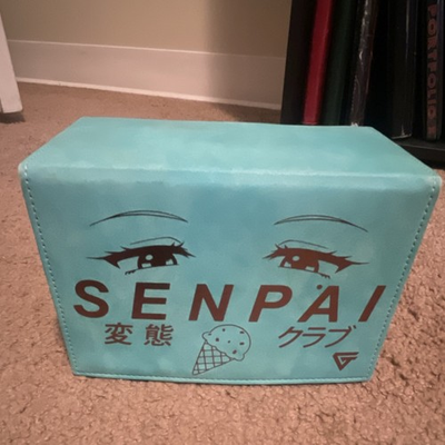 #ad Gem Accessories Senpai Faux Leather Deck Box Blue Yellow 2 Compartments $100.00