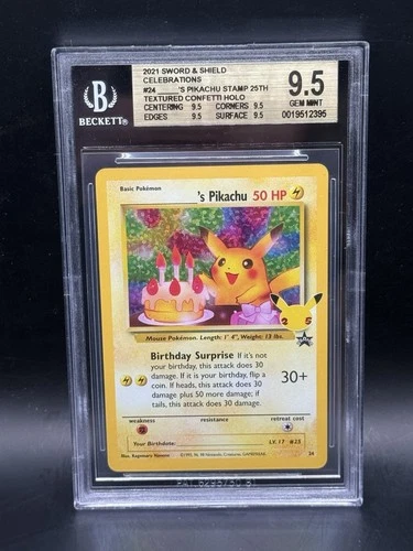 2021 Pokemon Celebrations Birthday Pikachu BGS 9.5