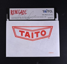 Renegade Apple II 2 Floppy Disk 5.25 DOS NES Taito 1989
