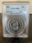 1945 25C Washington Quarter PCGS MS65