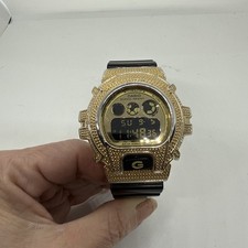 Casio G-Shock DW-6900CB Black Strap Men's Watch gold bezel Rare