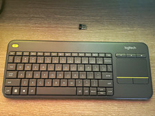 Logitech Wireless Keyboard w/ Built-In Touchpad, Black, English QWERTY