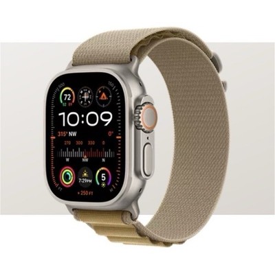 Apple Watch Ultra 2 49mm Silver Titanium 32GB Unlocked Beige Fabric Band