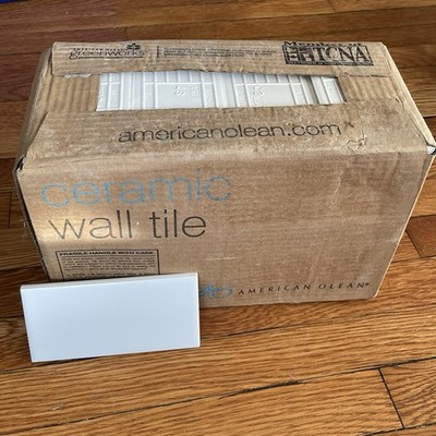 3x6 Ice White Ceramic Subway Tile, American Olean (New Box, 12.5 SF, 100 pc)