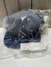 Vintage Big Mac Hickory Stripe Denim Engineer Snapback Hat Work Made In USA