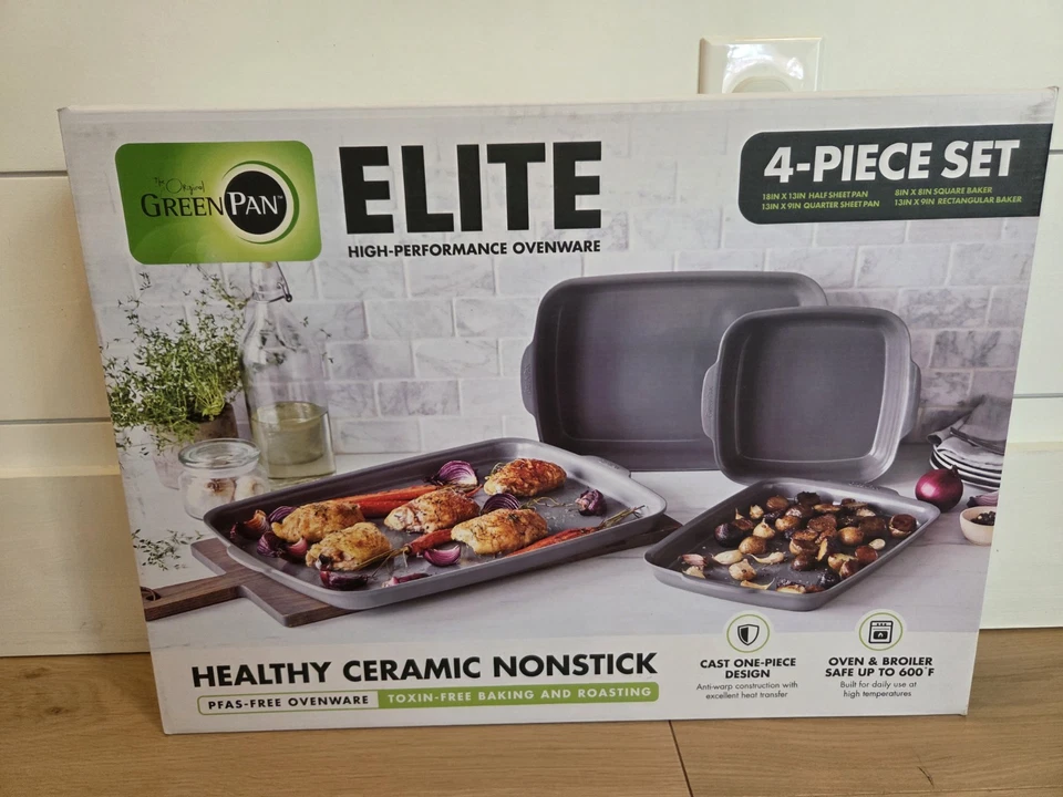 GreenPan Premiere Ofengeschirr Gesunde Keramik Antihaft 4 Stück Backformen Set