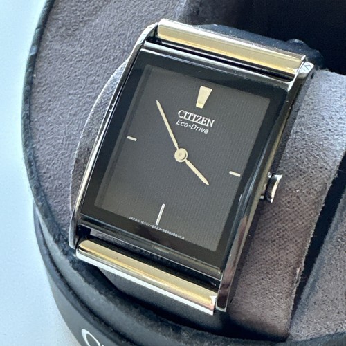 Citizen Eco-Drive 180 Black Dial Black Leather Men's Watch Item No. BL6005-01E - Picture 1 of 24