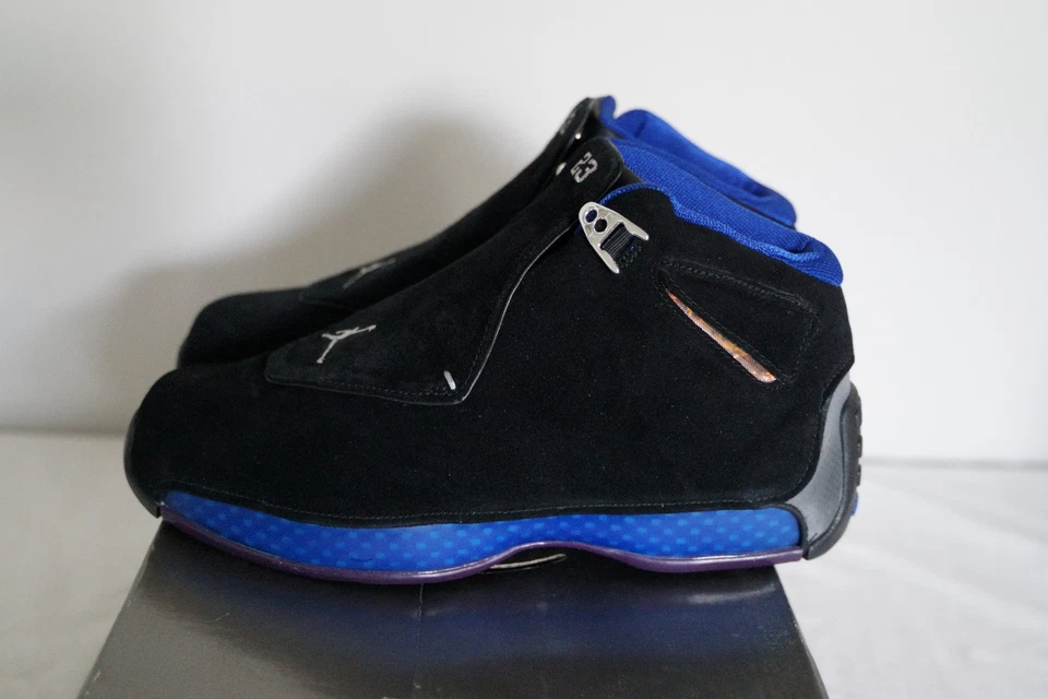 Nuevo Original Air Jordan 18 XVIII Negro Sport Royal OG 2003 talla 9 sin bolsa Foto 3 de 4