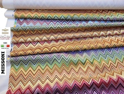 Fabric MISSONI zig-zag by the meter height 140 cm, upholstery furnishing
