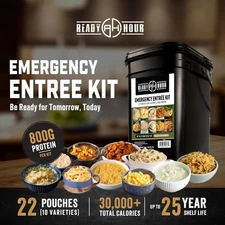 120 Serving Entree Bucket-Freeze Dried Emergency Food Supply-Survival Meals Camp
