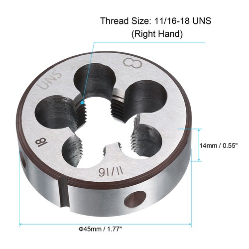 Round Threading Die 11/16-18 UNS Thread Right Hand Screw Cutting Fixed Dies - Afbeelding 2 van 6