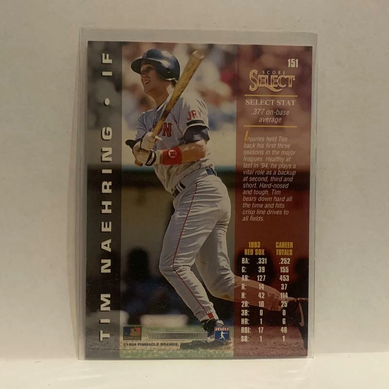 #151 Tim Naehring Boston Red Sox 1994 Score Select Baseball Card HJ - Image 2 of 2
