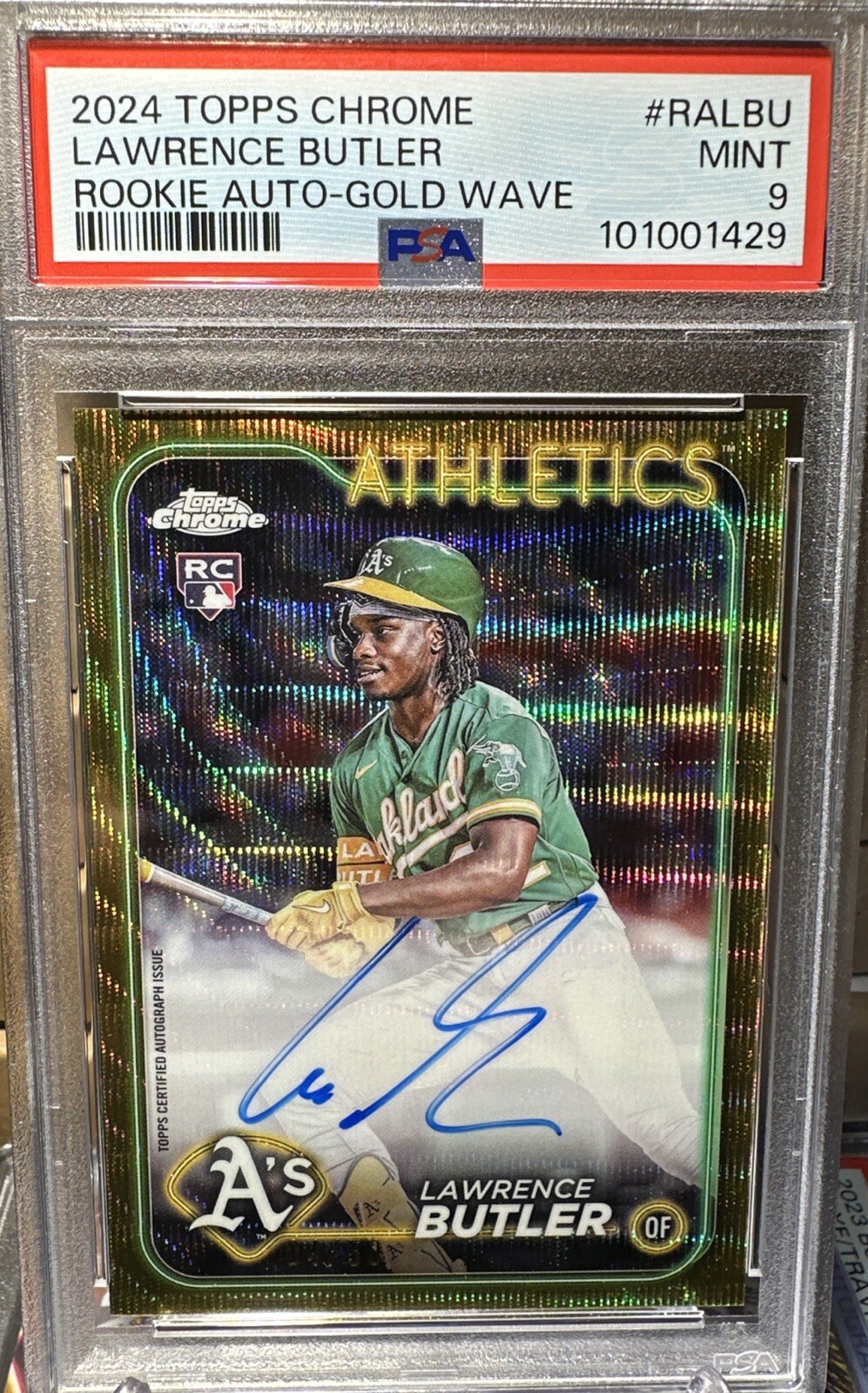 2024 TOPPS CHROME Lawrence Butler RC Gold Wave Refractor AUTO #4/50 RC #RA- LBU