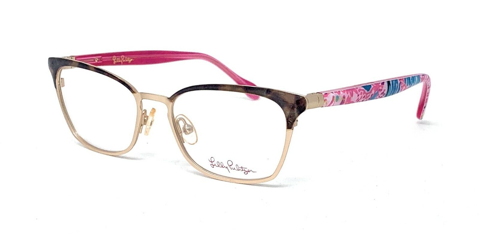 New Authentic LILLY PULITZER Eyeglasses Barlowe TO Toroise Pink 50mm