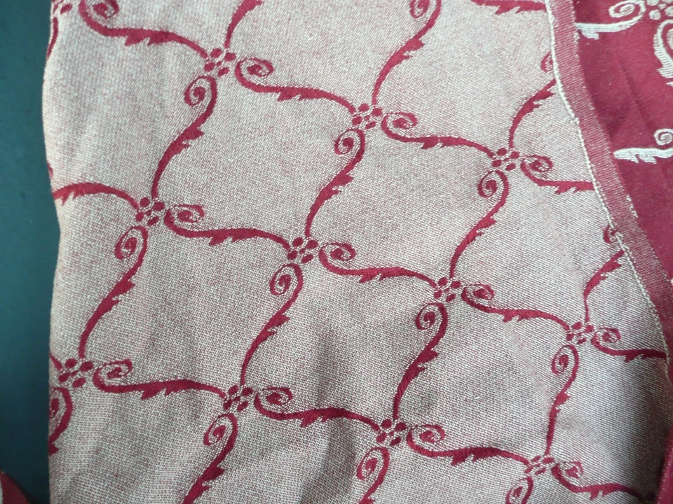 tissu ancien vintage en métis fond rouge 0,59 m x 2,90 m - Photo 4/4