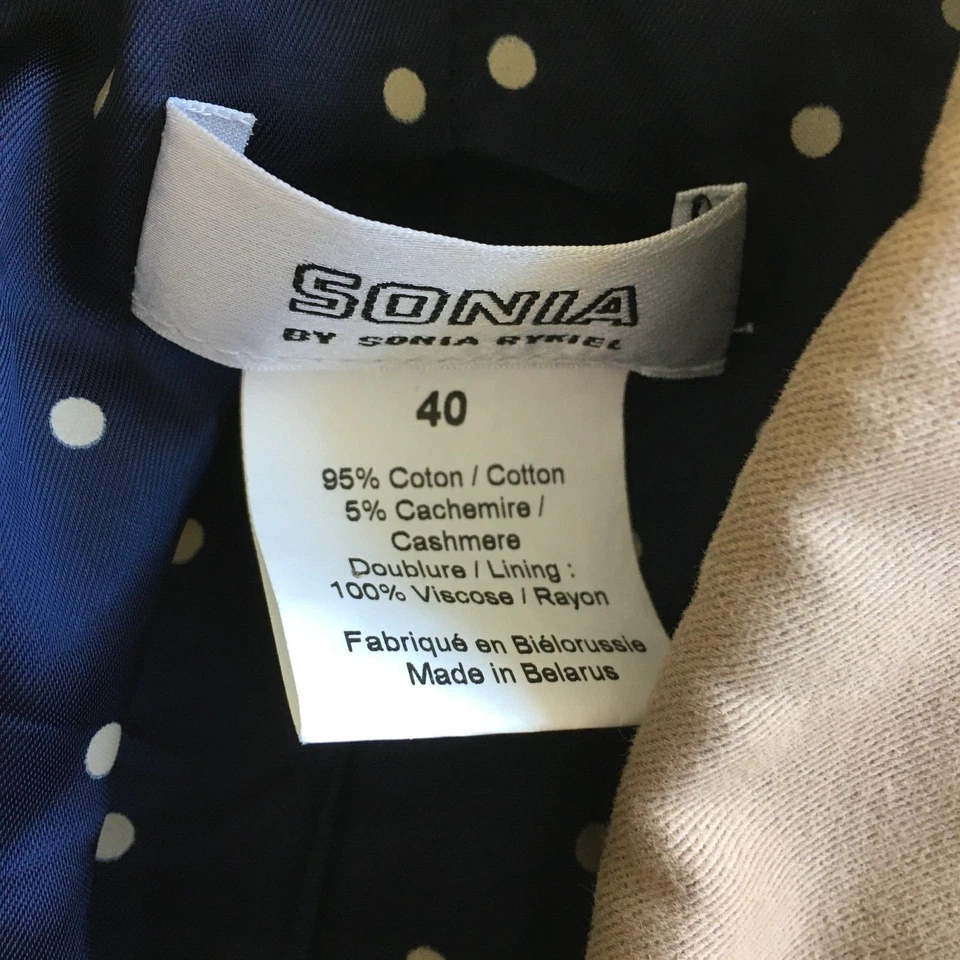 Jaqueta trench coat SONIA RYKIEL feminina tamanho 40/pequena bege/marrom mistura de cashmere - Imagem 2 de 4