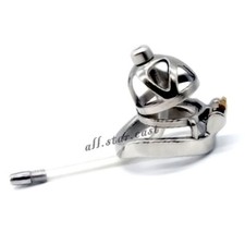 Stainless Steel Male Chastity Cage Device Men Metal Locking Belt Restraint