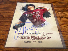 Wandy Rodriguez Houston Astros Signed 8x10 Custom Photo Edit w/ Top Loader AUTO
