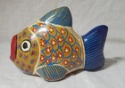 Hand Painted Mexican Ceramic Folk Art Fish 4" Wide — photo 1