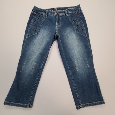 Allen B Pants Womens 8 Blue Jeans Capri Denim Casual Comfort Ladies