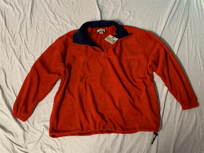Vintage Basicline/Basic Line Orange 1/4 Zip Fleece Jacket 2XL/XXL NEW/NWT