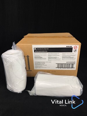 EcoLab 6000249 Disposable Dry Wipe Roll, 16 Rolls per Box