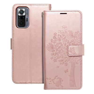 FÜR XIAOMI REDMI NOTE 10 Pro Max - BUNT MUSTER Etui Handy Tasche Hülle BAUM ROSA