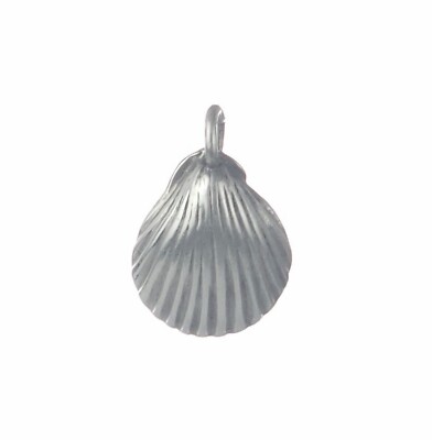 Massiver 925 Sterling Silber 3D Muschel Muschel Charm, substanziell & stabil!