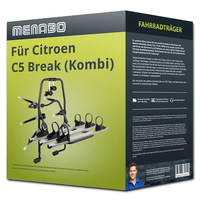Menabo FahrradträGer Stand Up 3 Schwarz/Silber FüR Citroen C5 Break III Typ TD