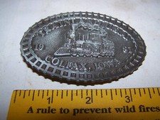 VINTAGE FIRST EDITION 1981 TRAINLAND USA COLFAX, IOWA RAILROAD BELT BUCKLE