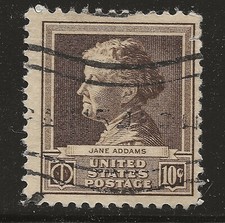 US Scott #878, Single 1940 Jane Addams 10c FVF Used
