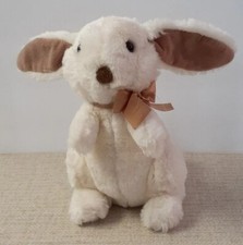 1986 Vtg. Dakin 9" Cream Tan Bunny Toy with Bow Super Soft Long Ears Standing