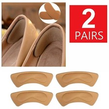2 Pairs Soft Fabric Shoe Pads Cushion Liner Grip Back Heel Inserts Insoles