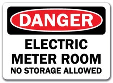 Danger Sign - Electric Meter Room No Storage Allowed - 10 x 14 OSHA Safety Sign