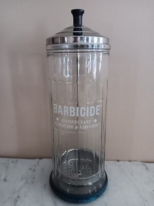 Barbicide  Disinfectant Barber Shop Comb Jar. King Research 