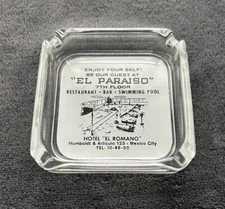 Vintage Hotel El Romano / El Paraiso Ashtray Mexico City Bar Swimming Pool Rest