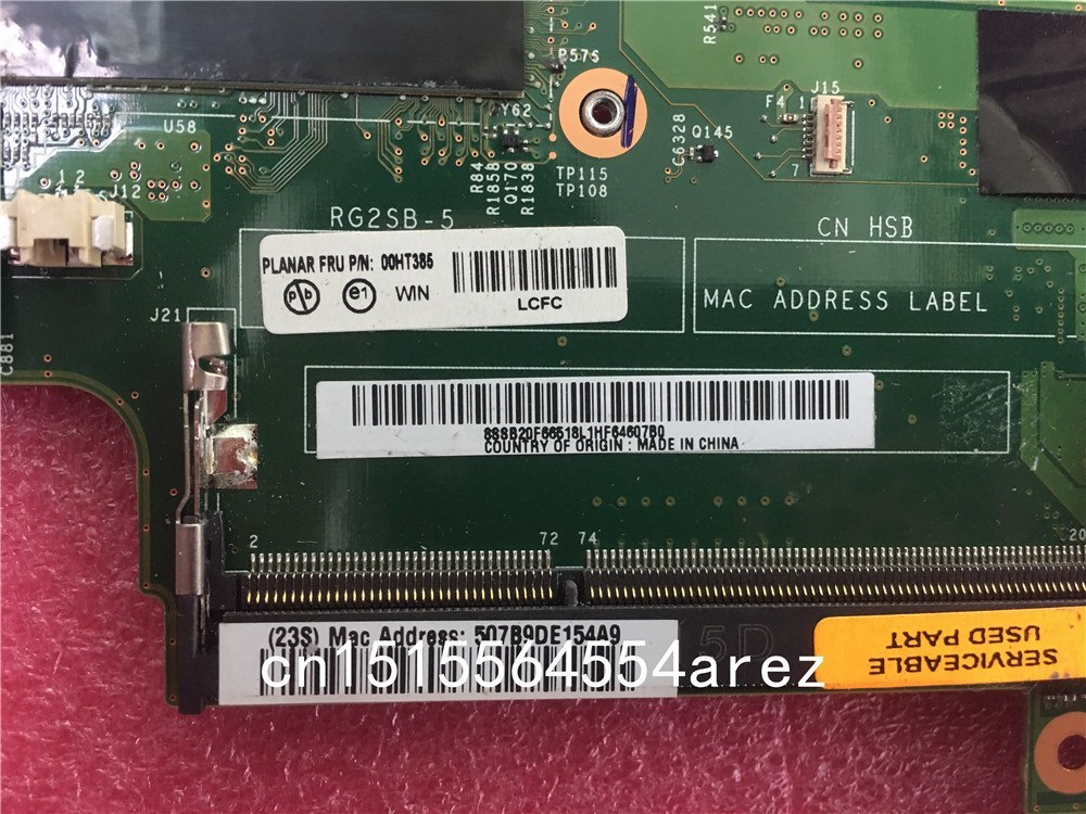 Original Laptop Lenovo THINKPAD X250 Motherboard Mainboard