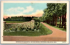 Bellevue Ohio 1955 Postcard Entrance To Sorrowful Mother Shrine