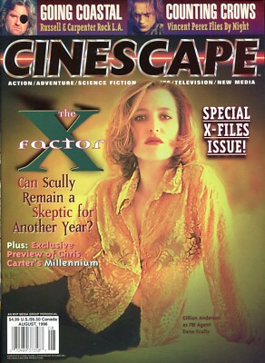 CINESCAPE August 1996 , Format 27x20cm, Cover: THE X FACTOT, GILIAN ANDERSON