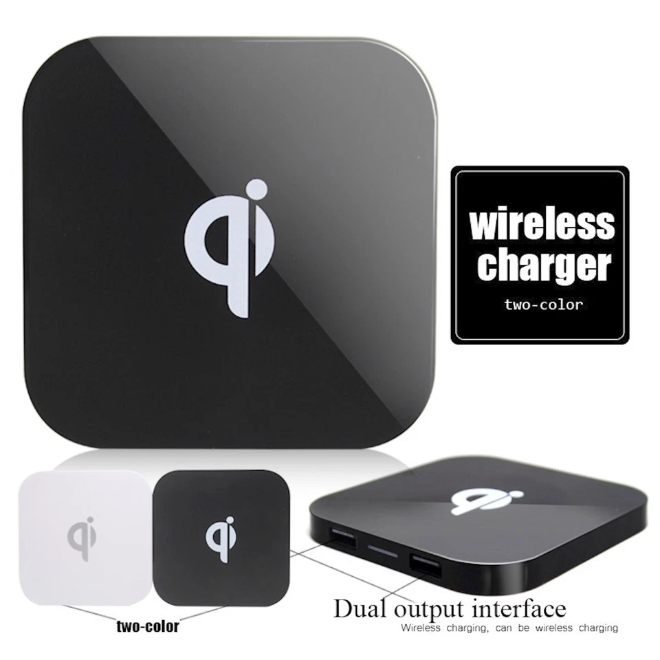 Wireless Charger Q8 Ladegerät Kabellos Ladestation QI 2 x USB für iPhone Samsung - Bild 1 von 4