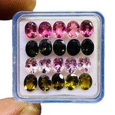 VVS 20 Pcs Natural Multi Tourmaline 5x4mm Oval Cut Loose Untreated Gemstones Lot