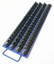 80pc GOLIATH INDUSTRIAL SOCKET STORAGE TRAY RAIL RACK HOLDER 1/4 3/8 1/2 LSTBB