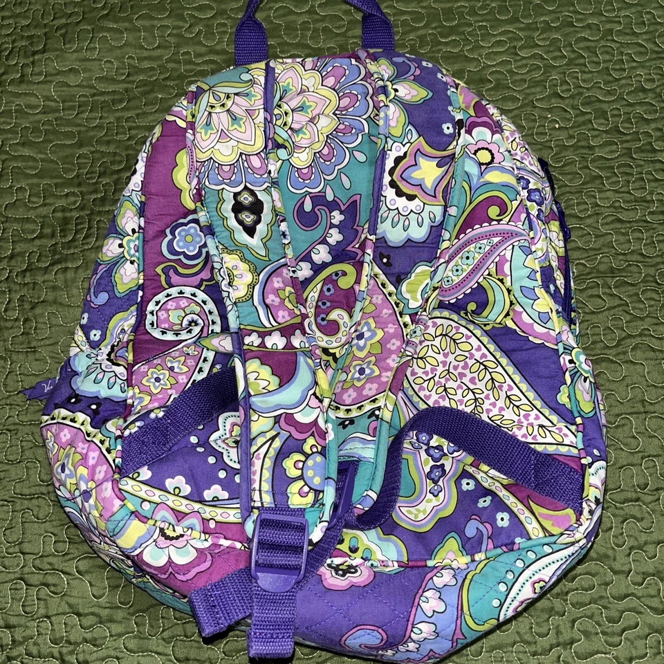 Mochila Grande Vera Bradley Púrpura Paisley Acolchada, Escuela, Vacaciones Foto 2 de 4